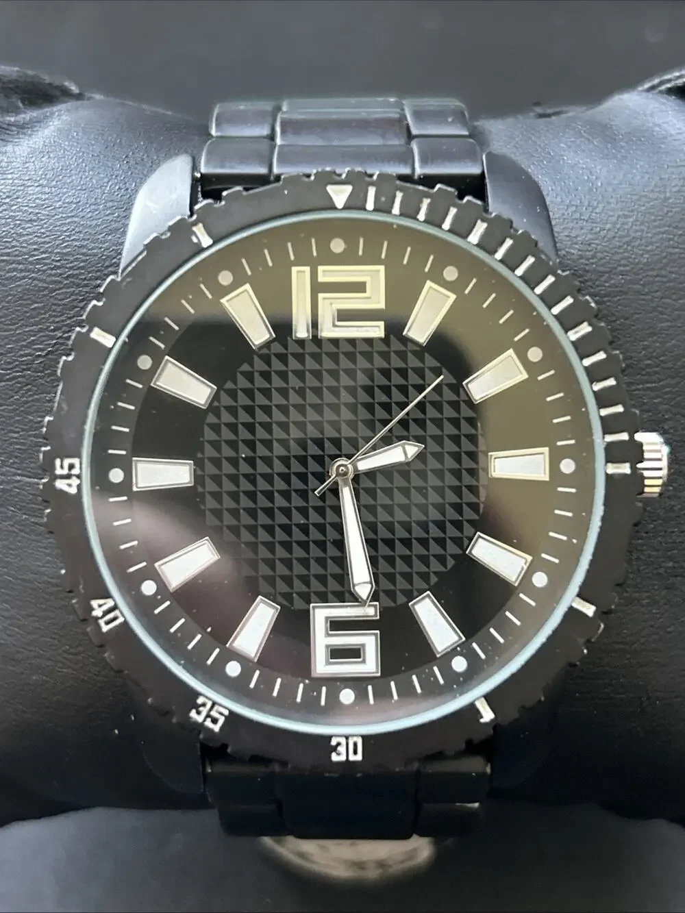 Accutime Black Dial And Band Men’s Quartz Watch
